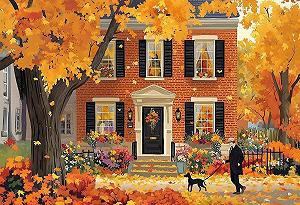 Пазл Autumn Street View 1000 деталей 38 х 26 см - Фото 1