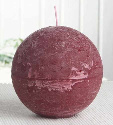 Свічка Rustic Куля Діаметр 10 см Рубіново-червоний/Бордовий, фото №1