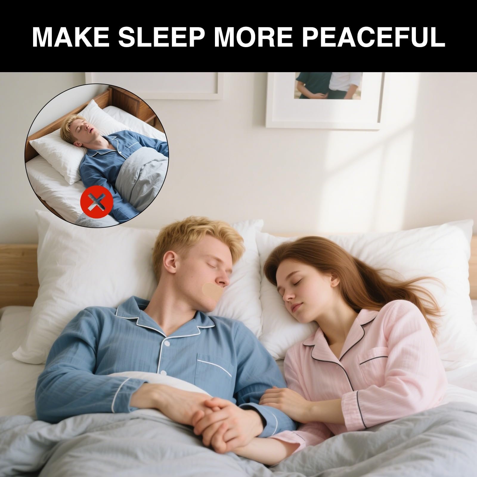 Пластирі для рота проти хропіння, стрічка для рота для сну, щоб зупинити хропіння, покращує сон і дихання, фото №4