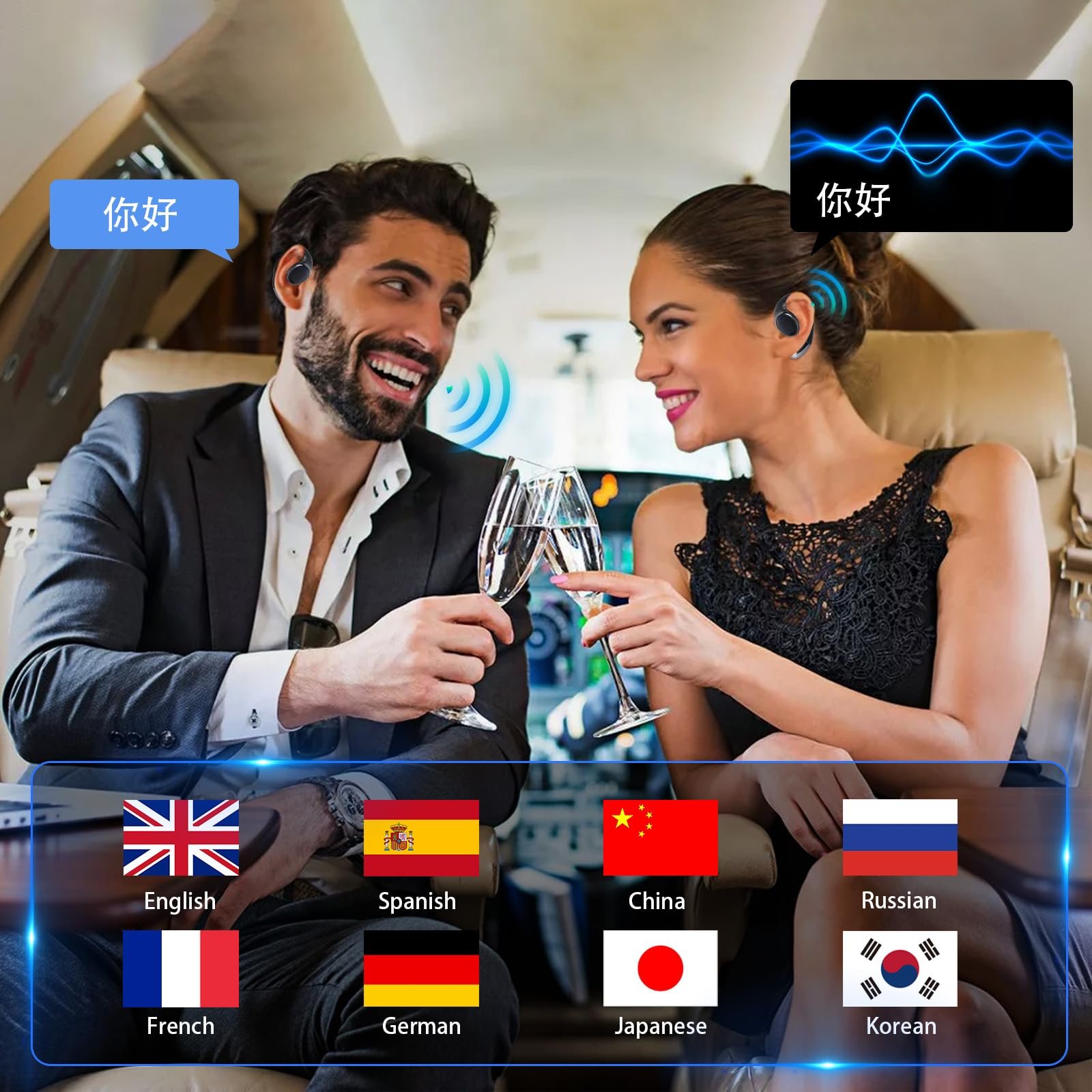 Навушники-перекладачі WingFly AI, Бездротові для перекладу з 144 мовами в реальному часі, фото №6