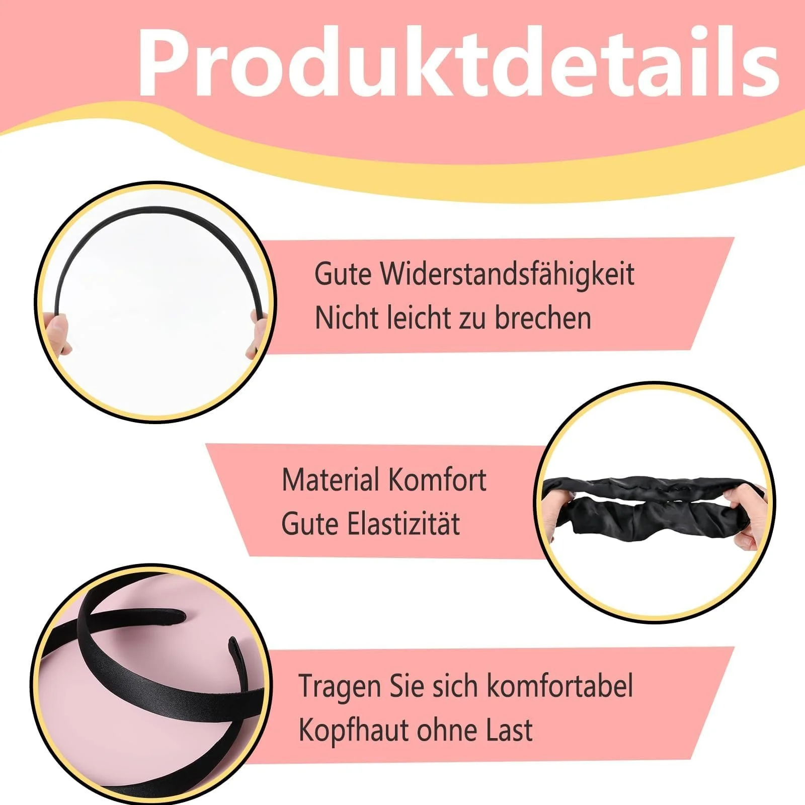 Набір жіночих обручів для волосся Чорний, фото №3 Набір жіночих обручів для волосся Чорний, фото №3