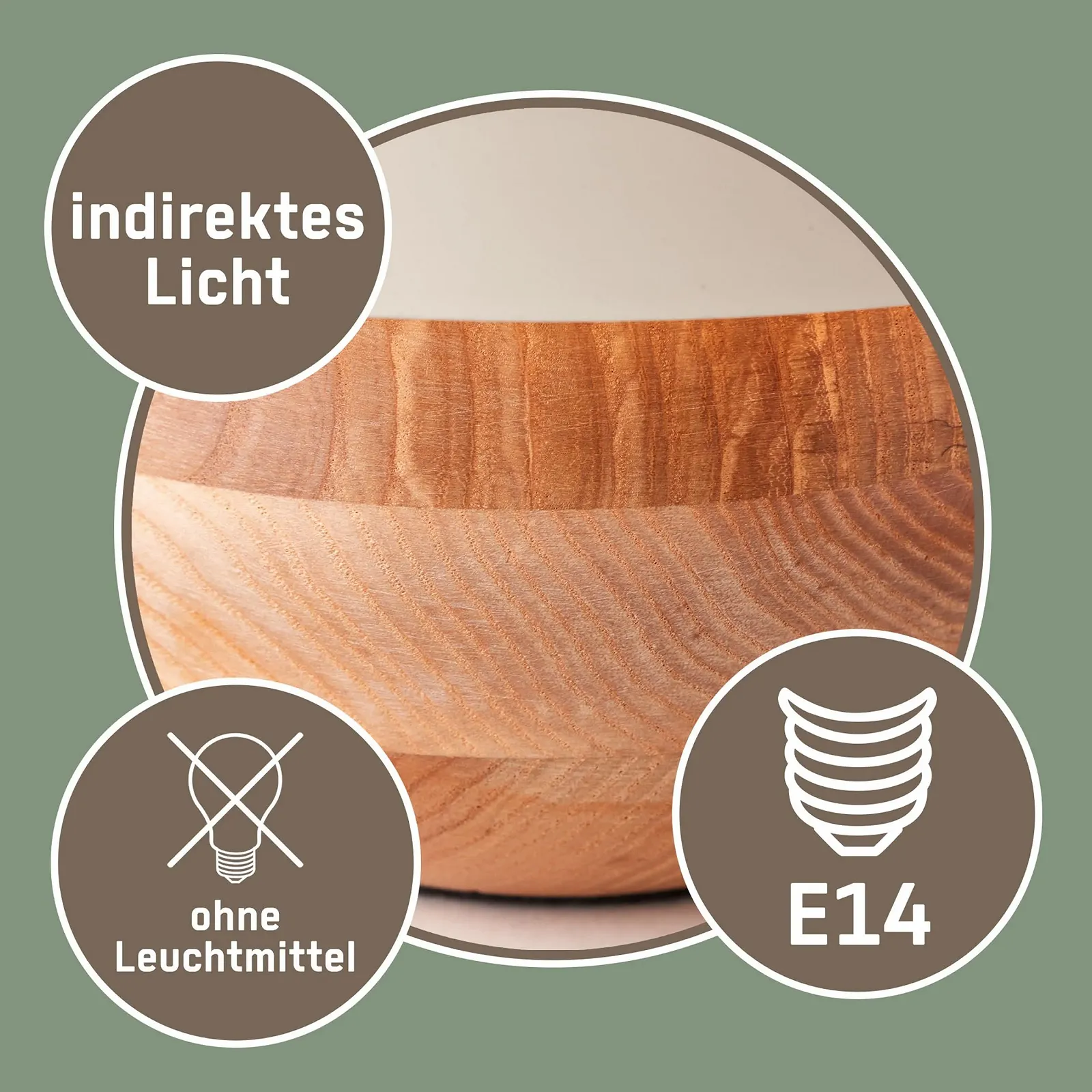 Настольная лампа гриб Lightbox металл/дерево с выключателем 20 см E14 светло-коричневая серая, фото №3