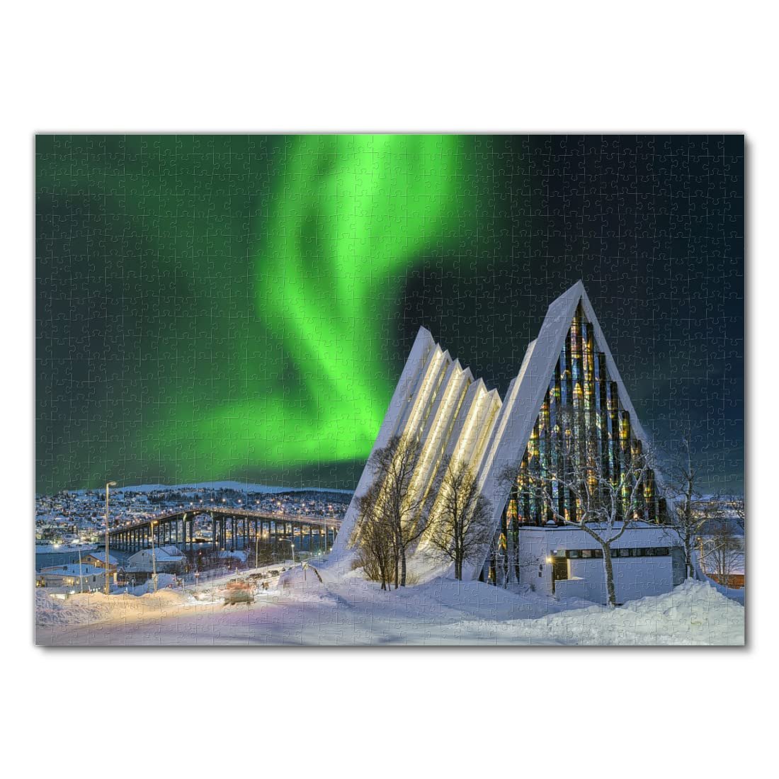 Пазл Lais Puzzle Tromsö Ice Sea Cathedral Norway with Northern Lights 1000 деталей, фото №2