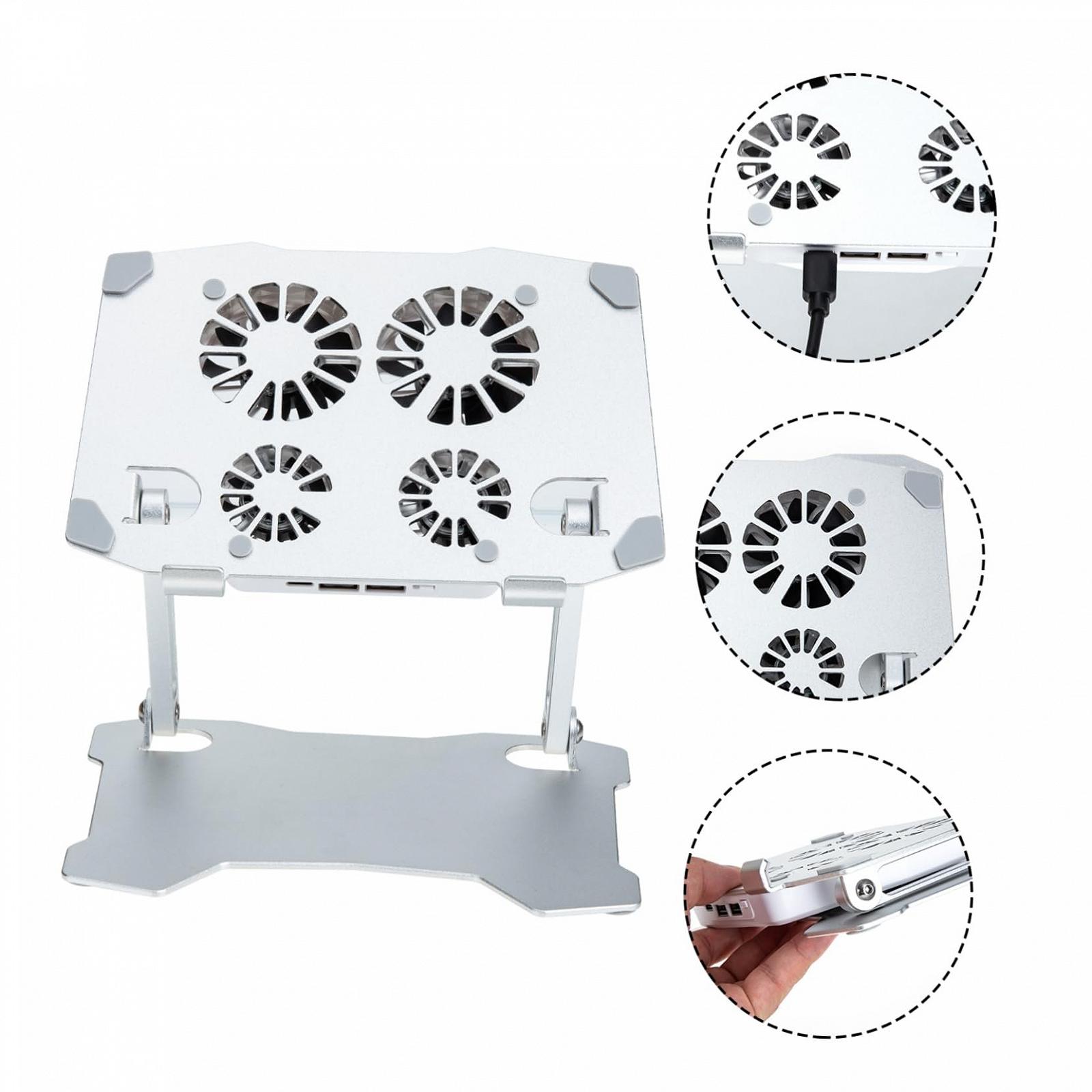 Підставка для ноутбука регульована по висоті Happyyami з тихими охолоджуючими вентиляторами, ергономічна, фото №7