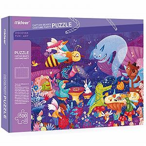 Пазл boppi Mideer Captain Bear's Birthday Party 500 деталей 52 см с рамкой и шнуром для подвешивания - Фото 1