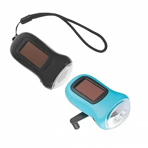 Ручной фонарь Holibanna 2 шт. LED с ручным приводом и солнечной зарядкой для кемпинга, походов, чрезвычайных ситуаций, для использования на открытом воздухе, черный и синий - Фото 1