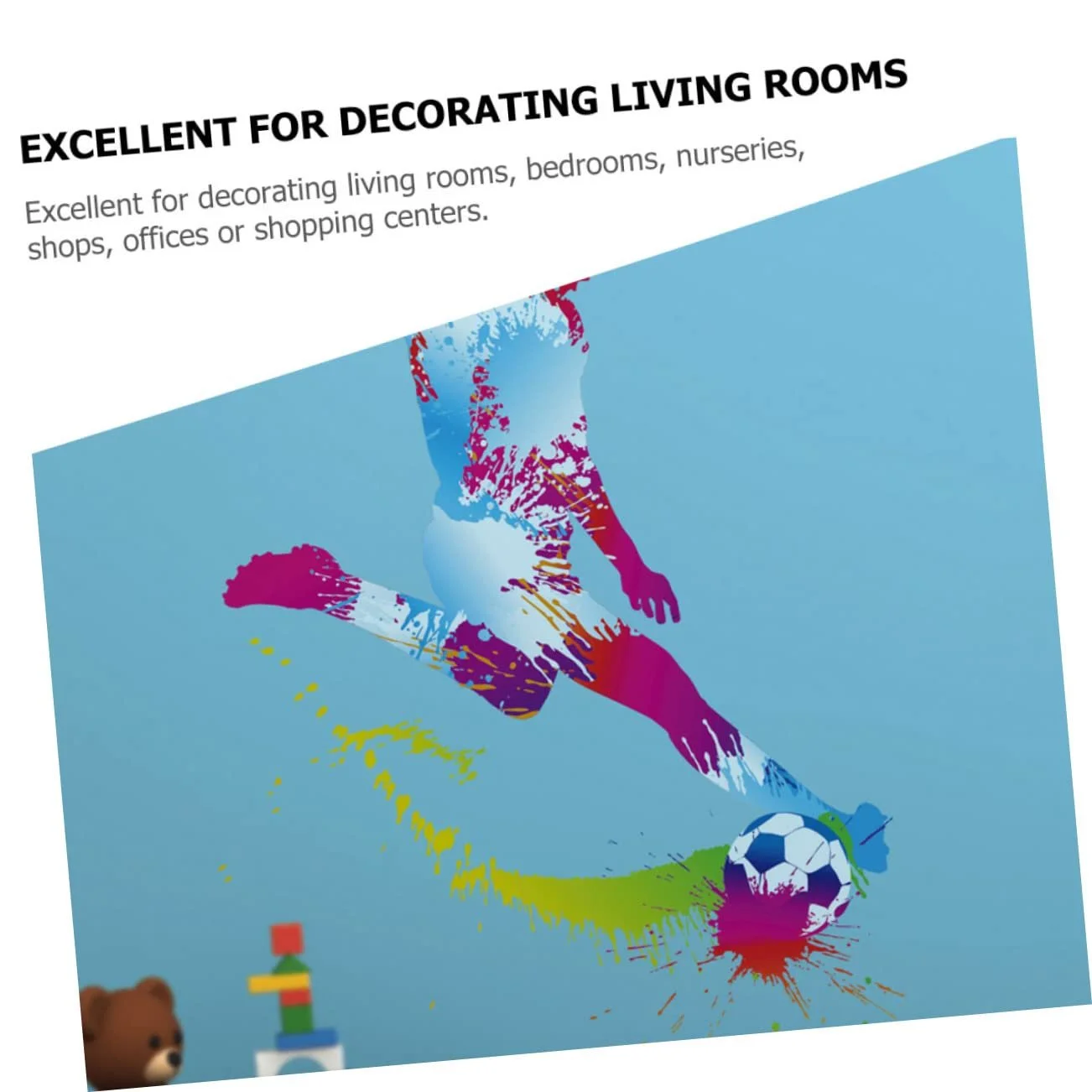 Настінна наклейка Football Watercolour Sports самоклейна знімна, фото №4