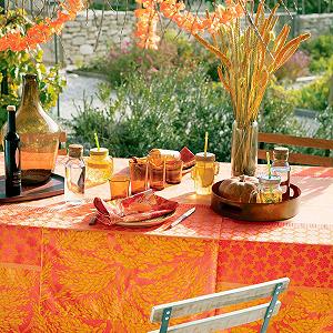 Скатертина Garnier-Thiebaut Graminated Orange 100% Pure Cotton помаранчева synthetic.ua - Фото 1