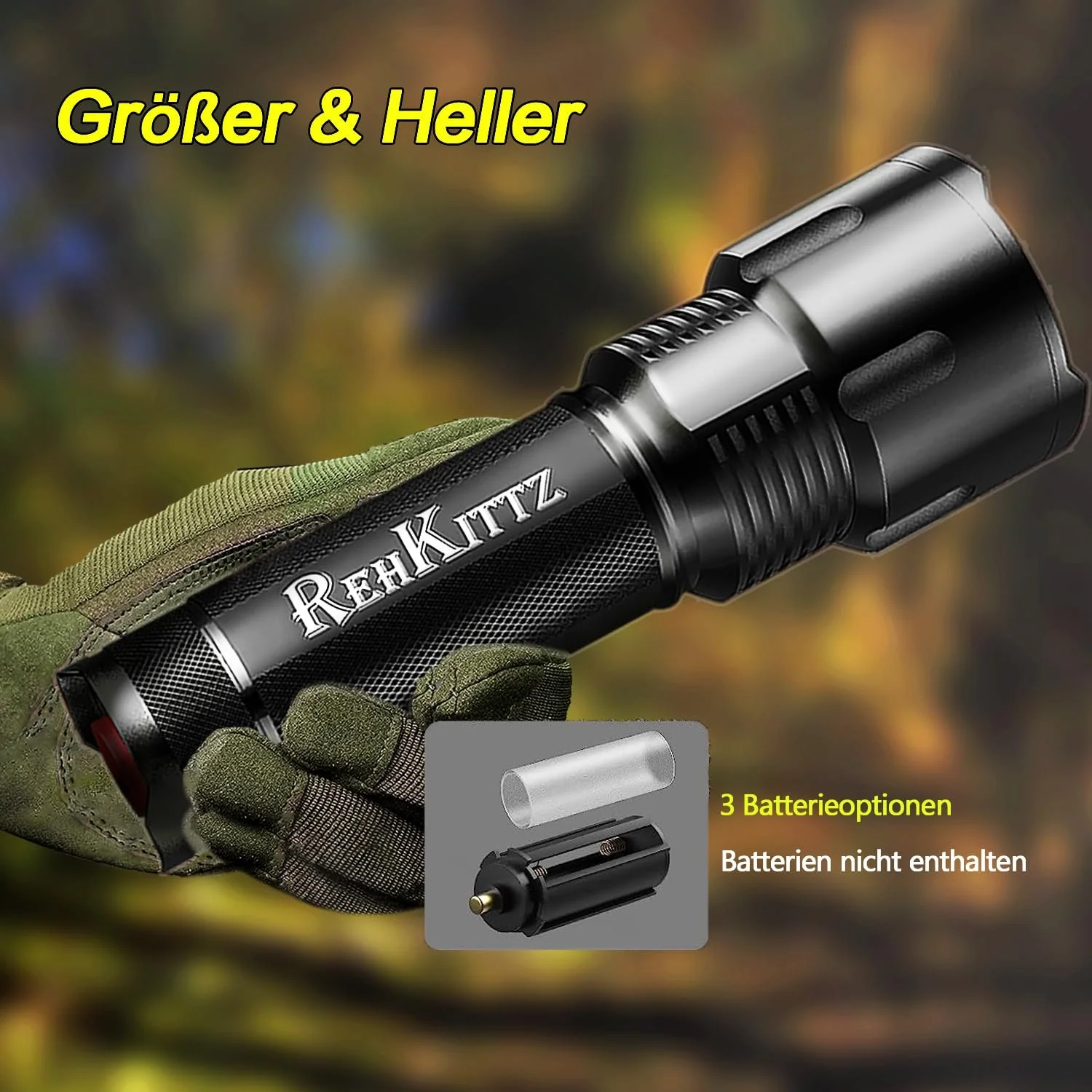 LED ліхтар Rekitz Cree Регульований фокус, фото №4