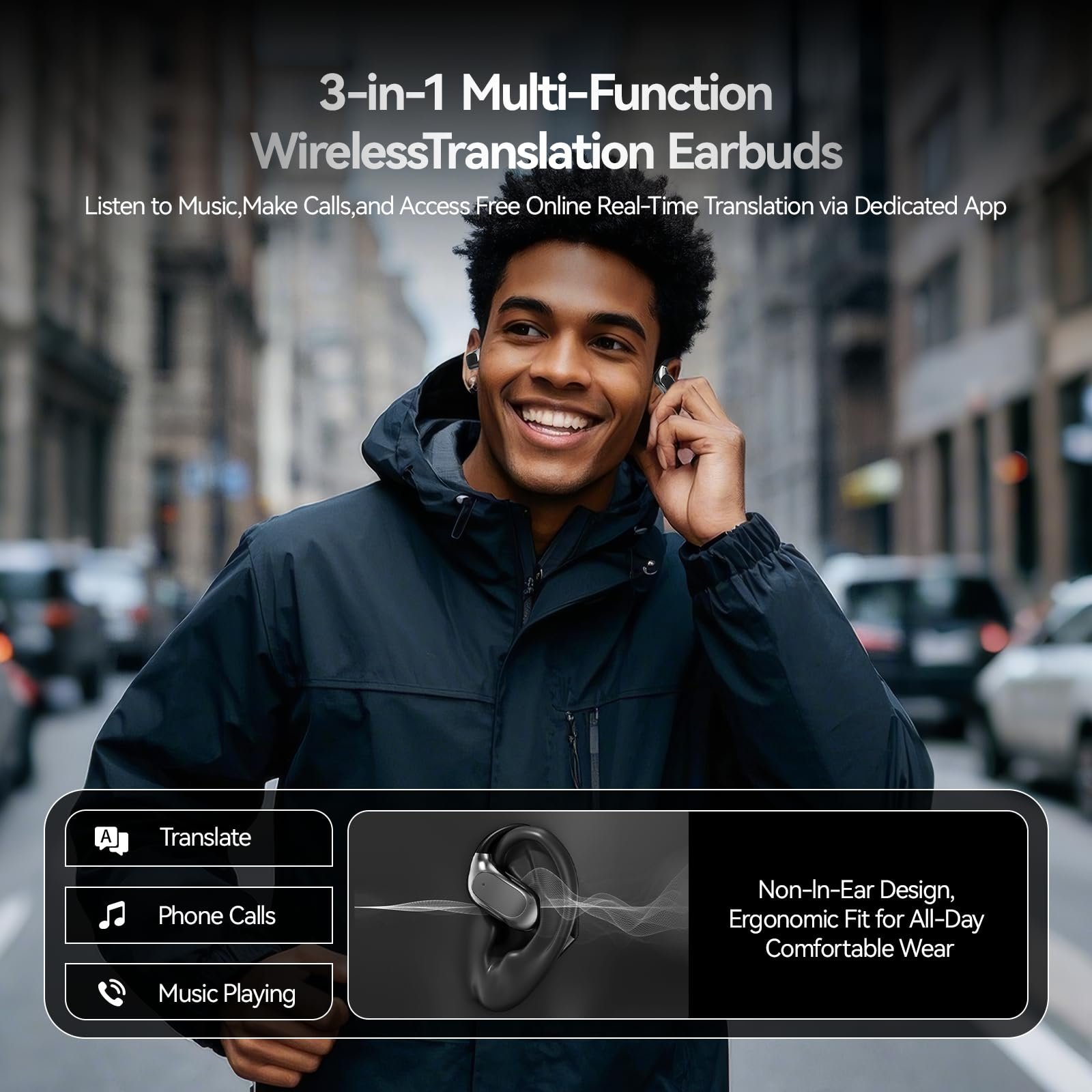 Наушники для перевода в реальном времени OWS, 144 языков, онлайн двусторонний, фото №8