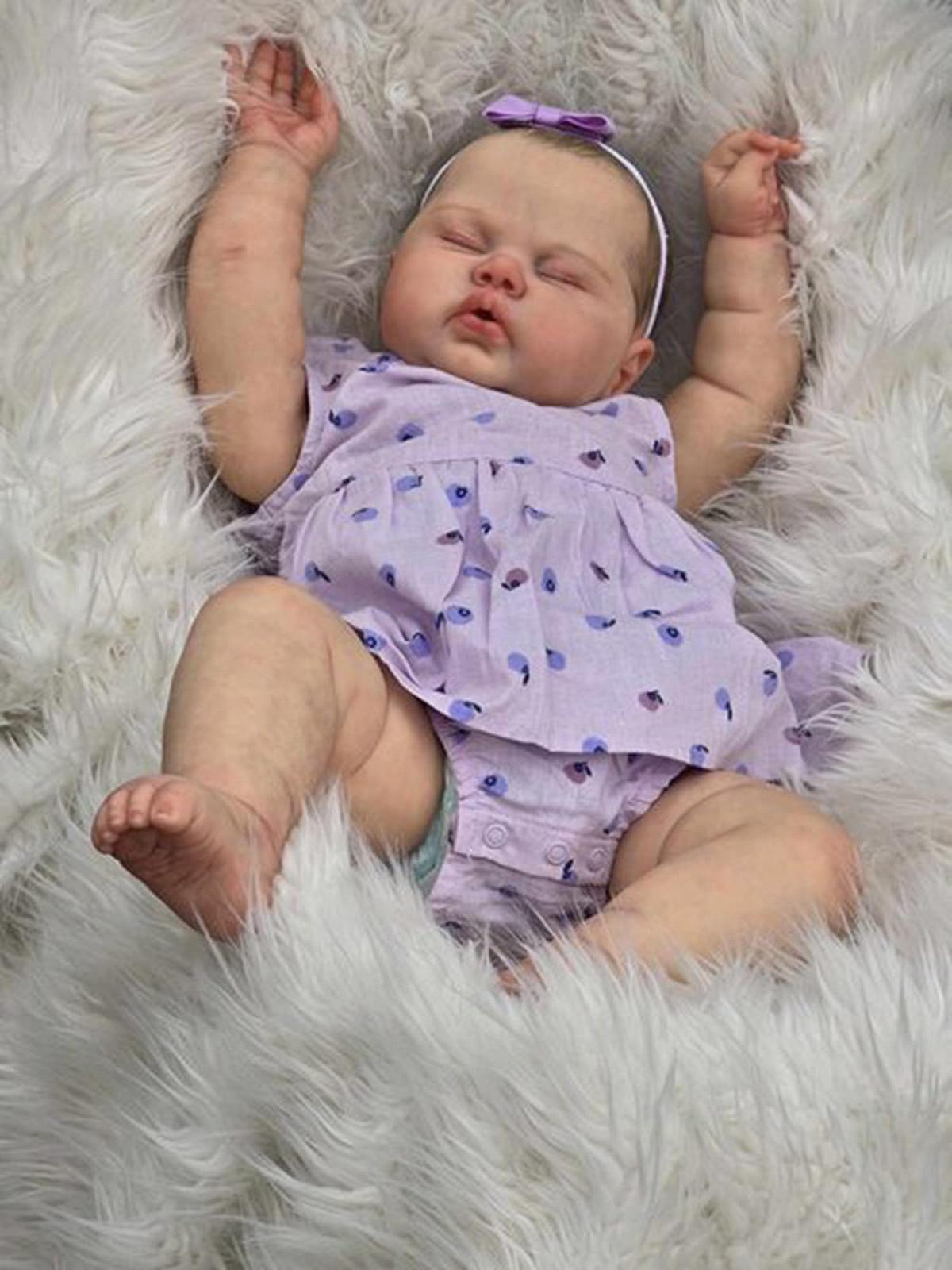 Кукла Zero pam Reborn Baby Girl 60 см Реалистичная мягкая кукла с намалёванным лицом, фото №3