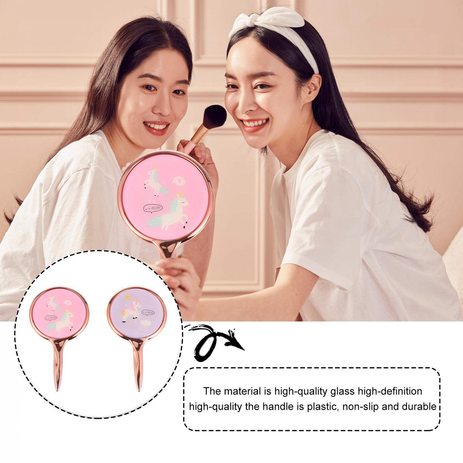 Зеркало Angoily 6 шт ручное круглое для макияжа маленькое с ручкой, фото №3