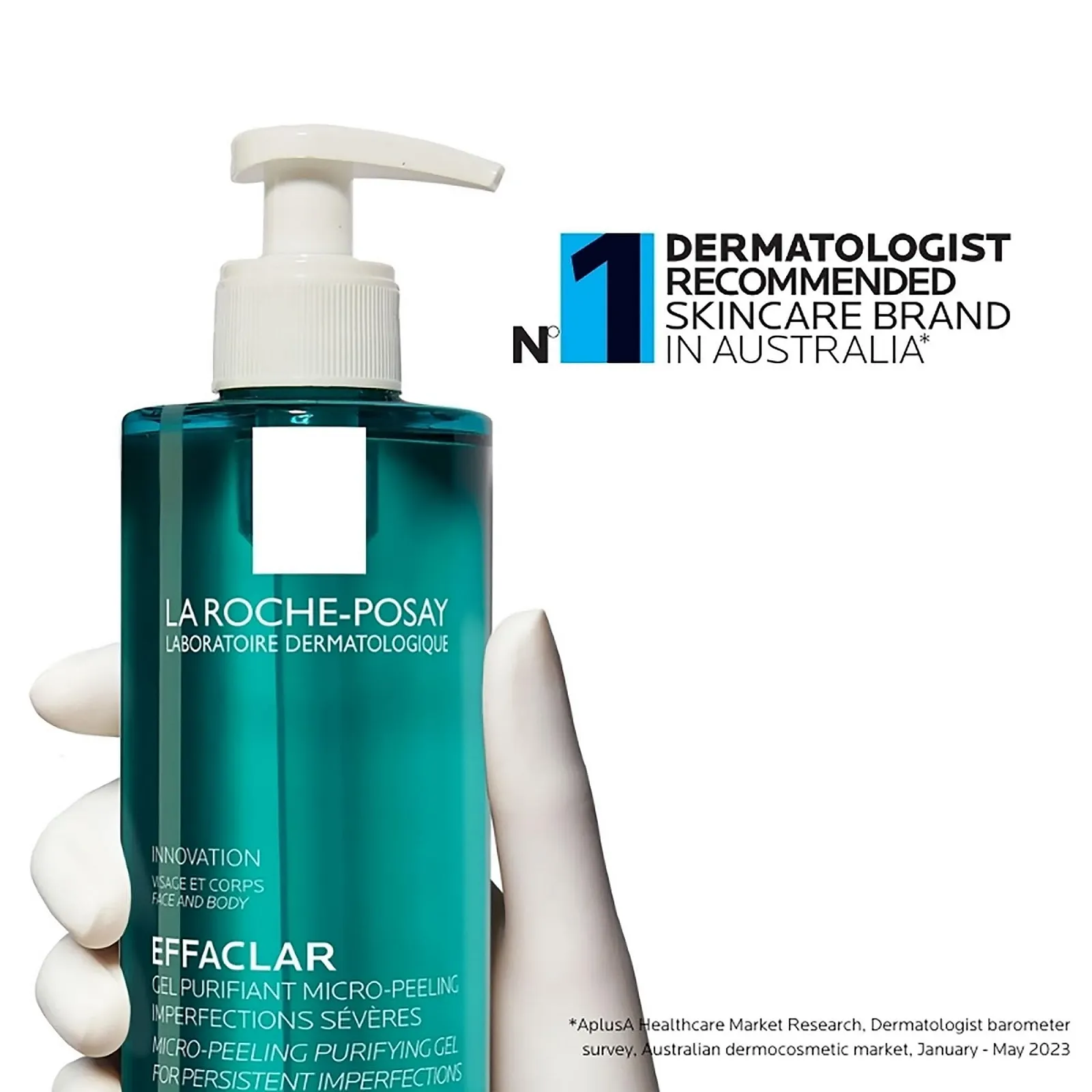 Гель для вмивання La Roche Posay Micro Exfoliating для обличчя та тіла, для проблемної жирної шкіри, м’який відлущувальний, з LHA, саліциловою кислотою, гліцерином та цинком, 400 мл, фото №7