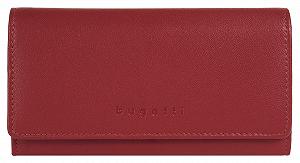 Кошелек BUGATTI Punto Женский Кожаный RFID Кошелек 19 Отделений для Карт Красный - Фото 1
