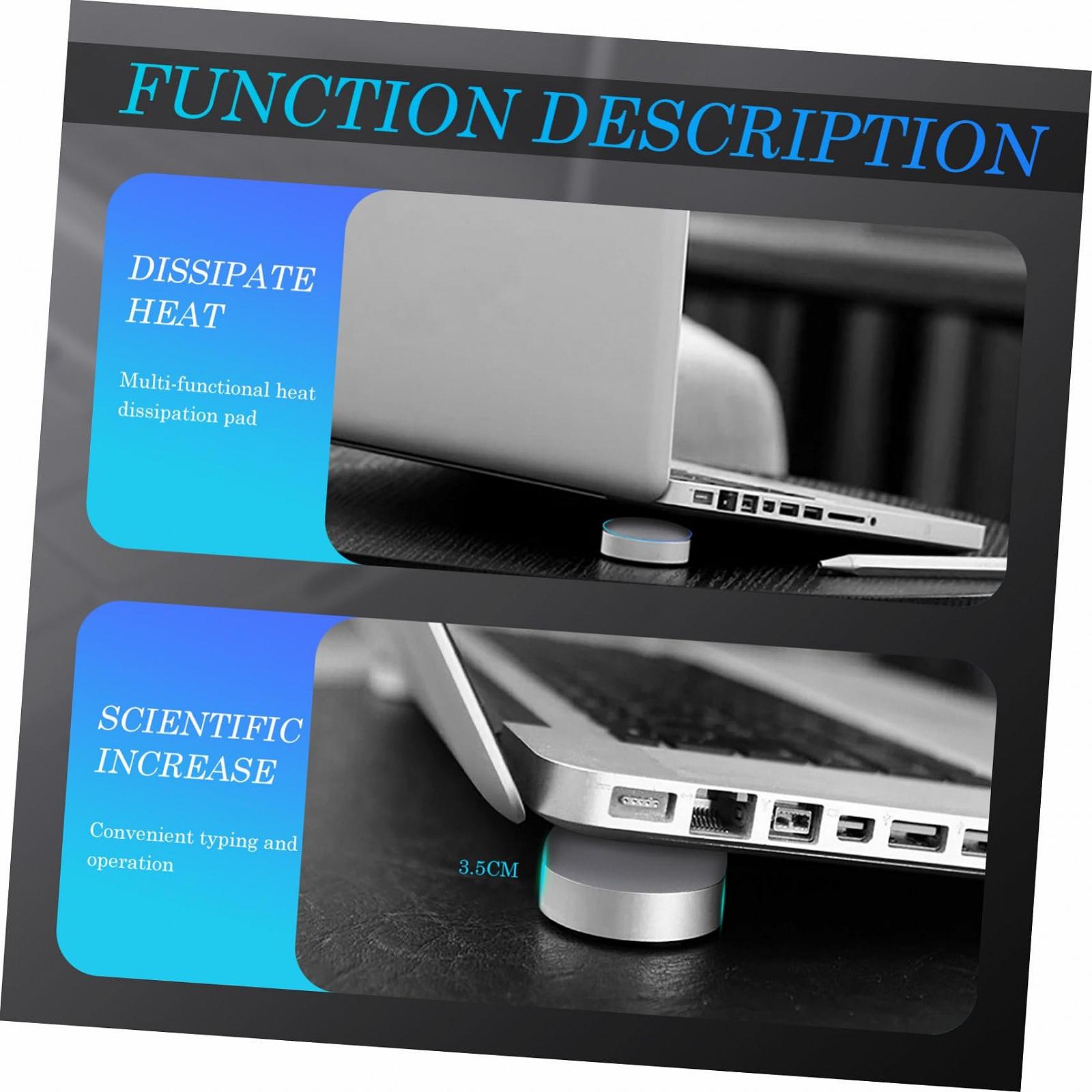 Підставка для ноутбука Sewroro, 2 шт., алюмінієва, нековзна, ергономічна, з вентильованою охолоджувальною панеллю, сумісна з MacBook та всіма ноутбуками, портативна, фото №5