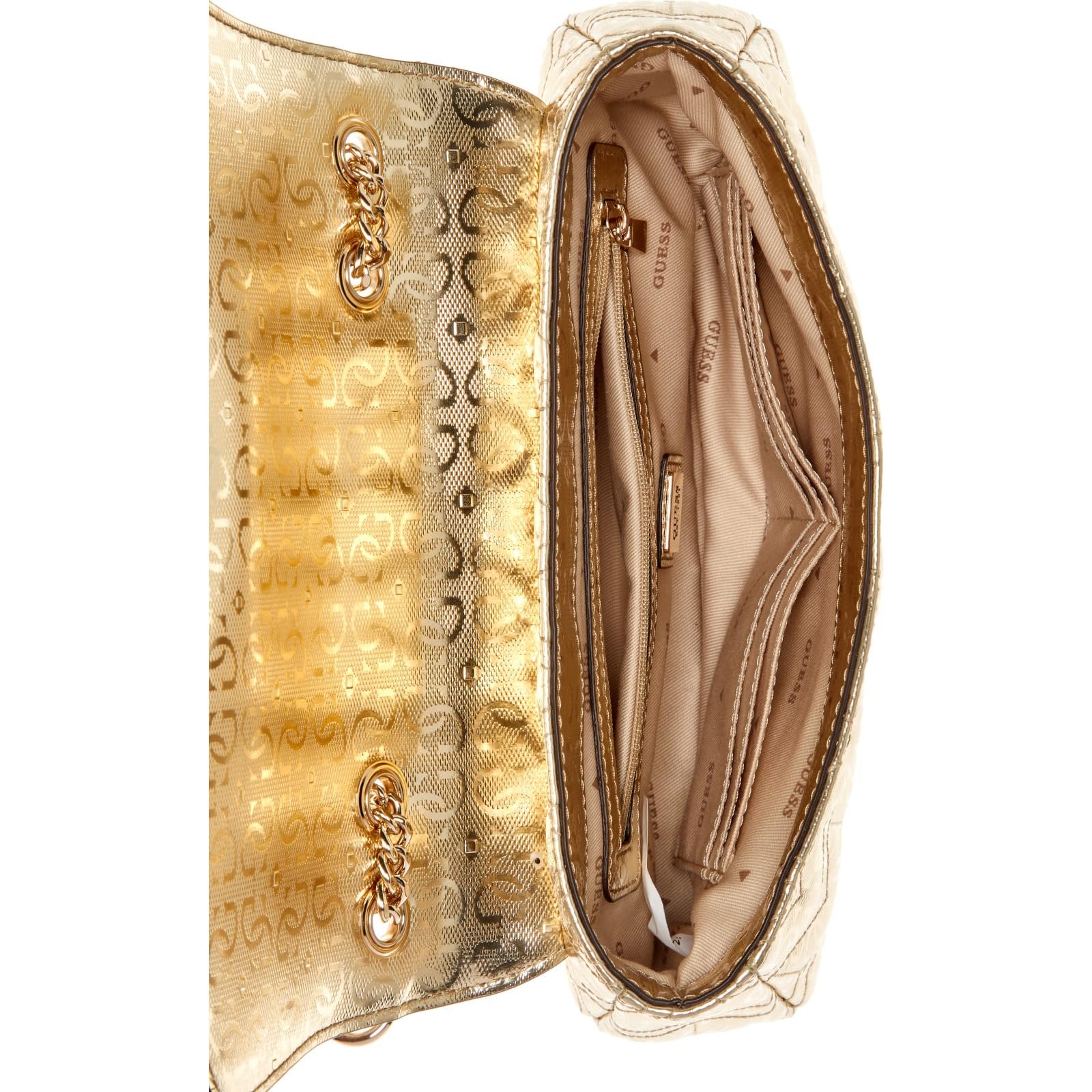 Сумка GUESS Adelard Convertible Xbody Flap Золотий, фото №5