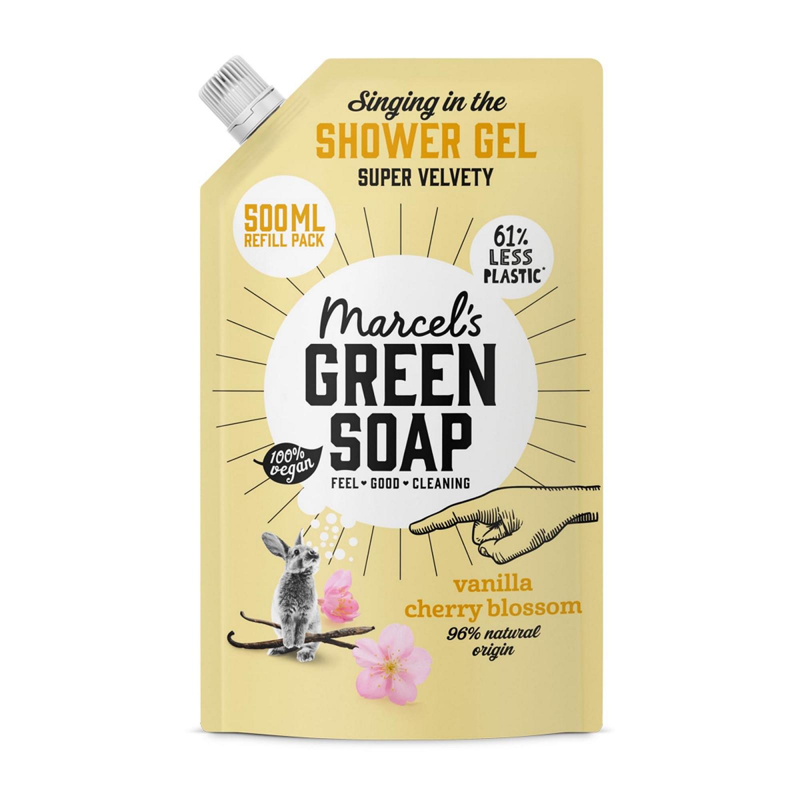 Гель для душа Marcel's Green Soap Ваниль и Цвет сакуры 500 мл (сменный блок), фото №1