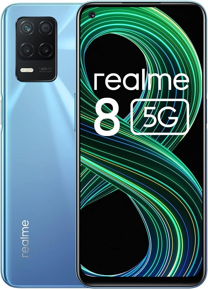 Смартфон 6.4" Realme 8 5G 6/128Gb 4G 2-SIM NFC 48/16Мп 8 ядер Android 13 Supersonic Blue, фото №1