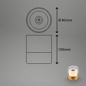 Настольная лампа BRILONER Mini LED беспроводная стеклянная сенсорная диммируемая 9 x 10 см Золотистая synthetic.ua - Фото 1