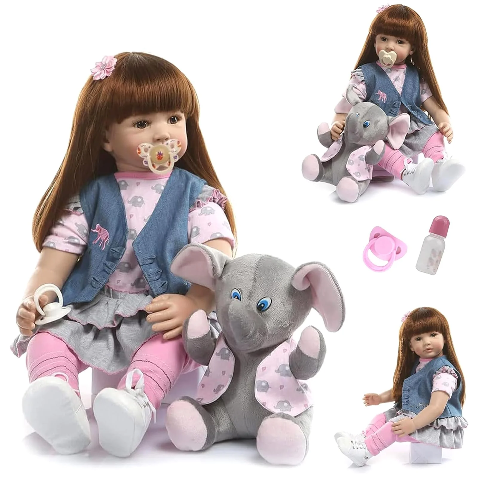 Кукла ZIYIUI Reborn Dolls Toddler 24 дюйма 60 см мягкий винил силикон реалистичная детская кукла ручной работы девочка, фото №1