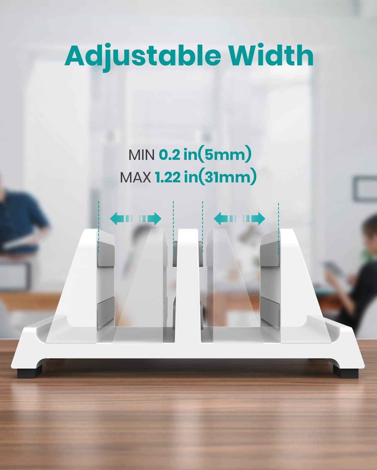 Вертикальная Подставка для Ноутбука 4-в-1 Klearlook ABS Регулируемая Док-станция для Ноутбука до 17.3 дюймов - Белая, фото №3