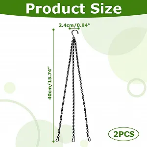 Ланцюжки для підвісних кошиків 2 шт. Металеві 3-рівневі Чорні synthetic.ua - Фото 1