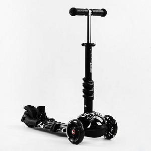 Самокат подсветка колес Best Scooter PU колеса 5 в 1 Lightning Чёрный 106687 synthetic.ua - Фото 1