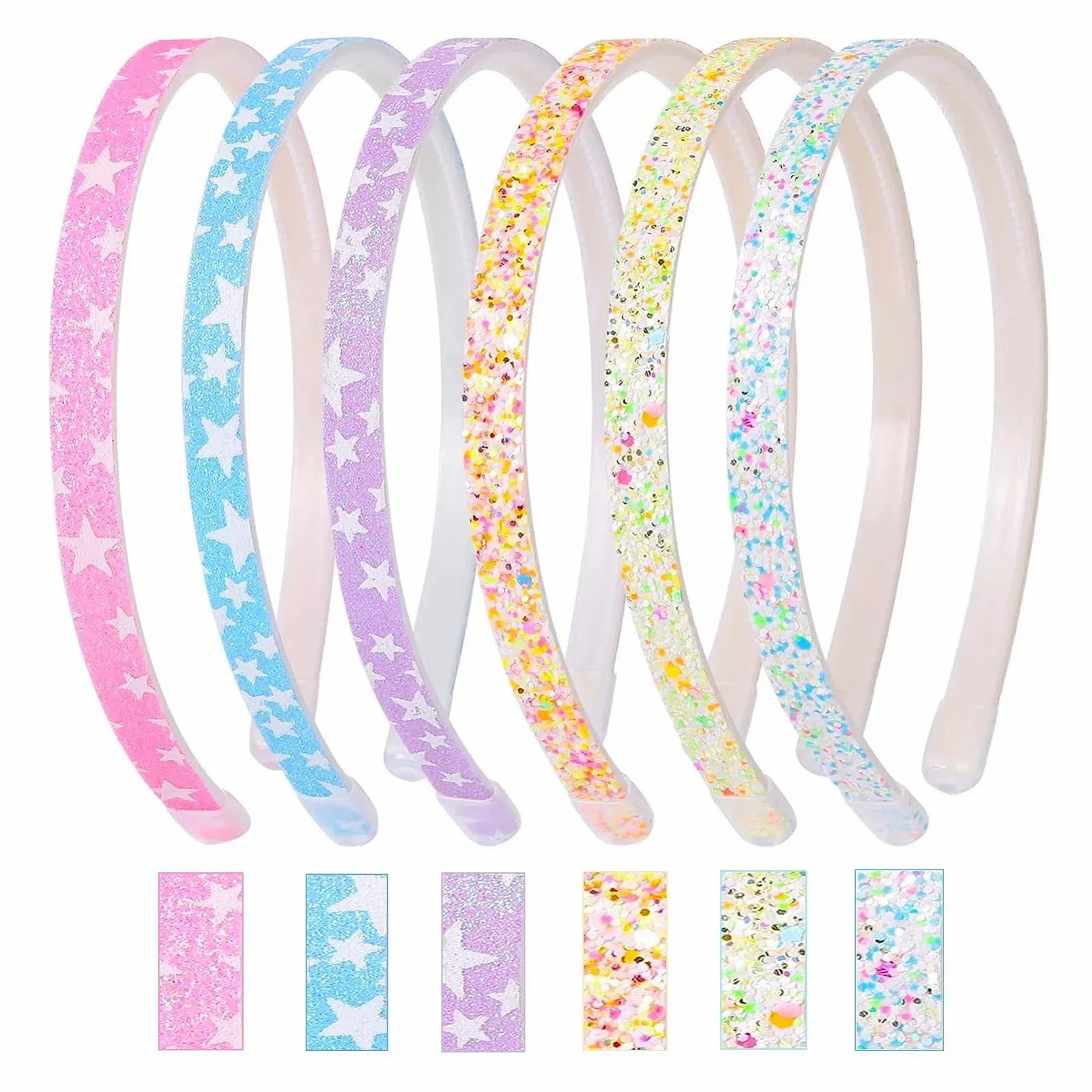 Набір блискучих обручів для волосся 6 шт., фото №1