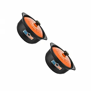 Набор керамических кастрюль с крышкой 2 шт антипригарное покрытие термостойкие для медленного тушения - Фото 1