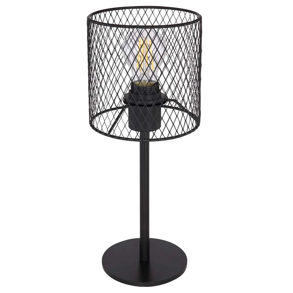 Настольная лампа Globo металлическая сетка 7 Вт 806 лм теплый белый 35 см Черная, фото №1