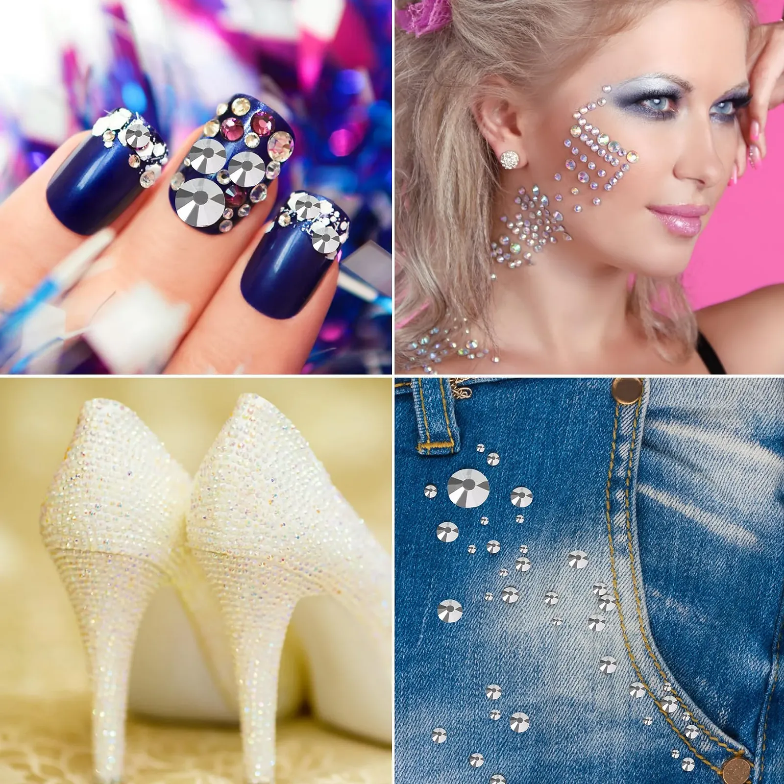 Стрази Срібні 4,8 мм (SS20, 576 штук), Jet SS10, 2880 штук, фото №5