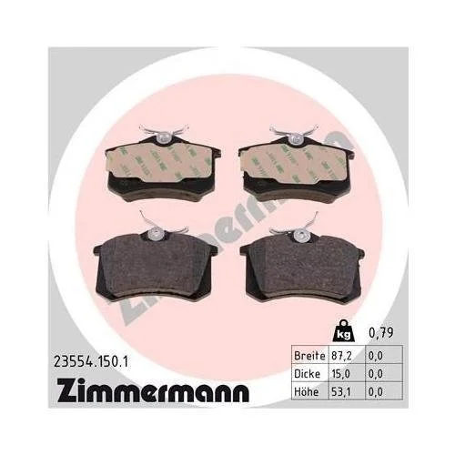 Тормозной диск ZIMMERMANN COAT Z 100.3314.20 для VAG задняя ось, фото №4