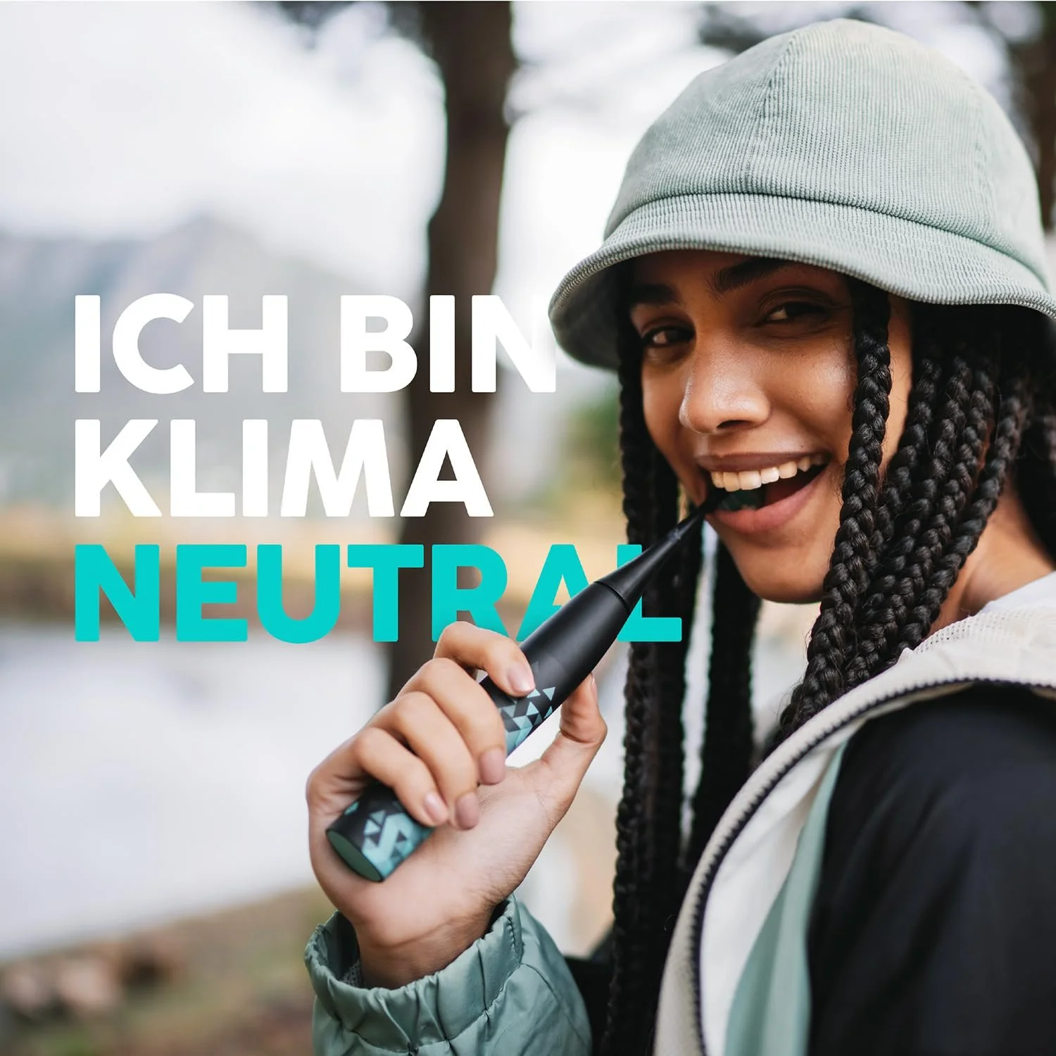 Звуковая зубная щетка happybrush Eco VIBE 3 Набор из 2 шт. Черный/Мята и Белый/Мята, фото №4