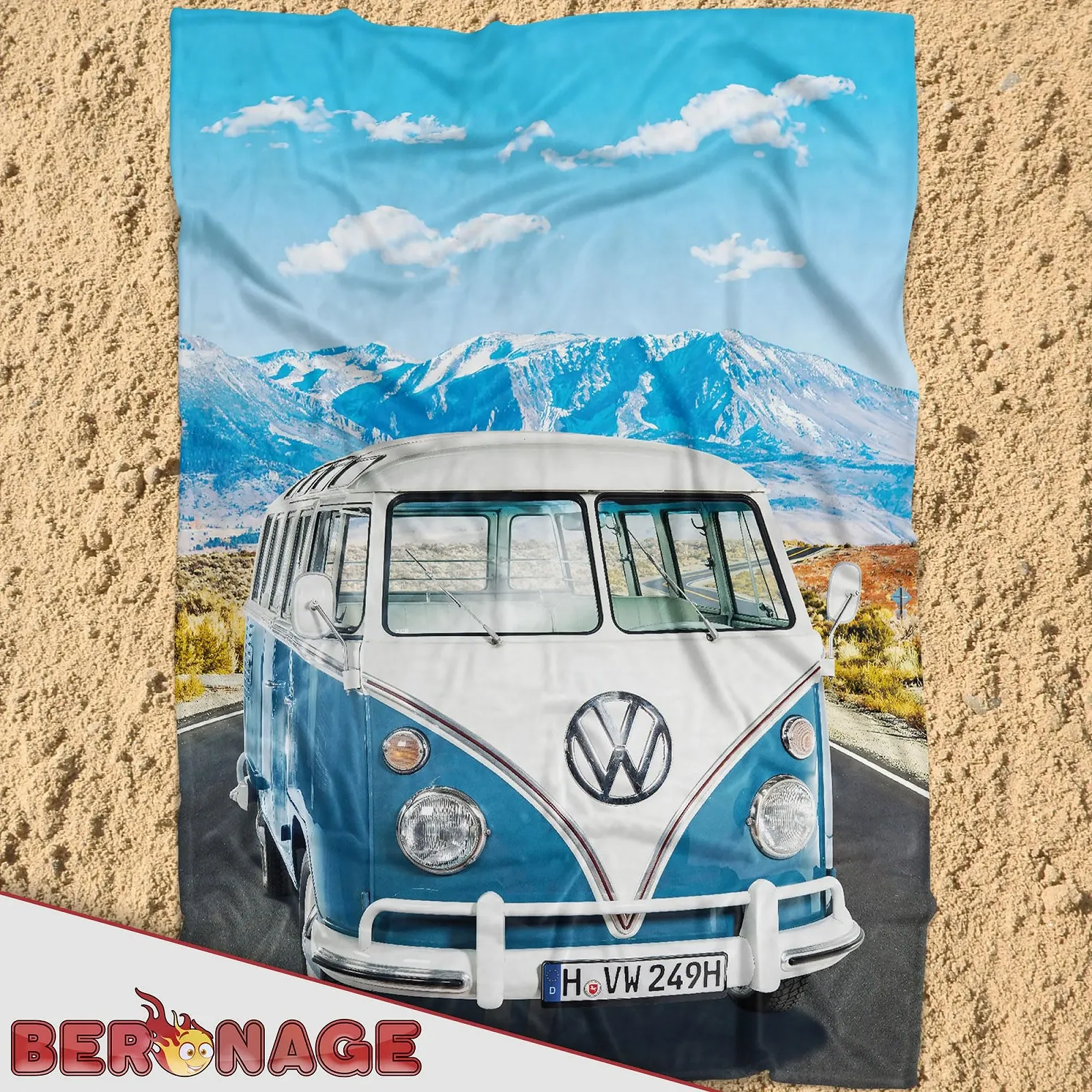 Покрывало VW Volkswagen T1 Adventure - Синий 150 x 200 см, фото №5
