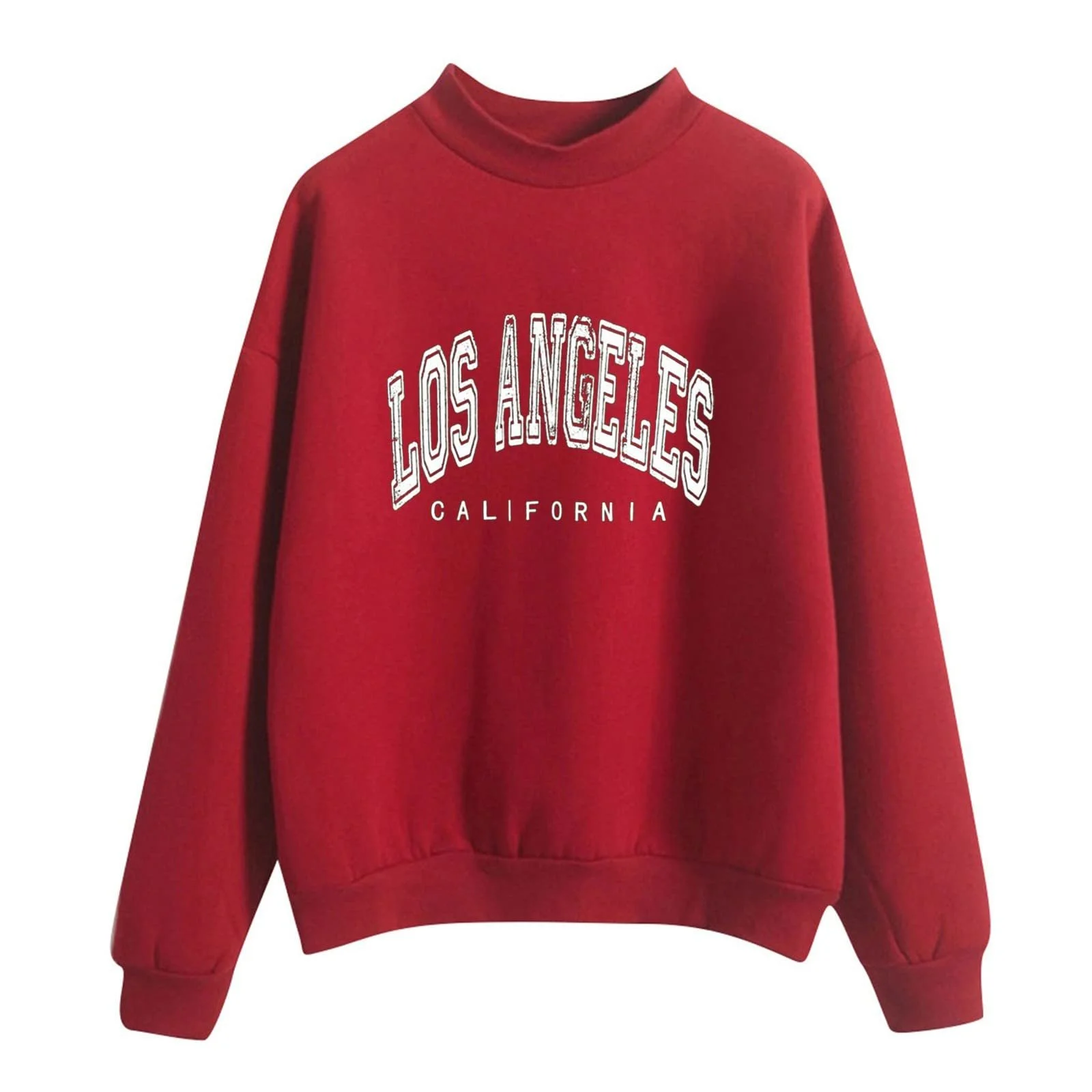 Женские свитшоты Los Angeles California, винтажный стиль, круглый вырез, воротник-стойка, Y2K, аккуратная одежда, зима, осень, буквенный принт, длинный рукав, однотонный, колледж, фото №1 Женские свитшоты Los Angeles California, винтажный стиль, круглый вырез, воротник-стойка, Y2K, аккуратная одежда, зима, осень, буквенный принт, длинный рукав, однотонный, колледж, фото №1