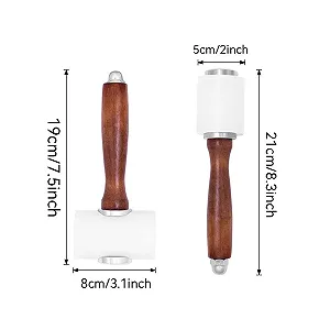 Набор молотков для резьбы по коже 2 шт. с деревянной ручкой для кожи DIY synthetic.ua - Фото 1