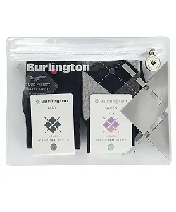 Носки Burlington Travel Pouch 2-Pack Женские Дышащие Органический Хлопок Усиленный Плоский Шов Без давления на Пальцы Однотонные Аргайл Набор One-SIZE-FITS-ALL Подарок 2 Пары synthetic.ua - Фото 1