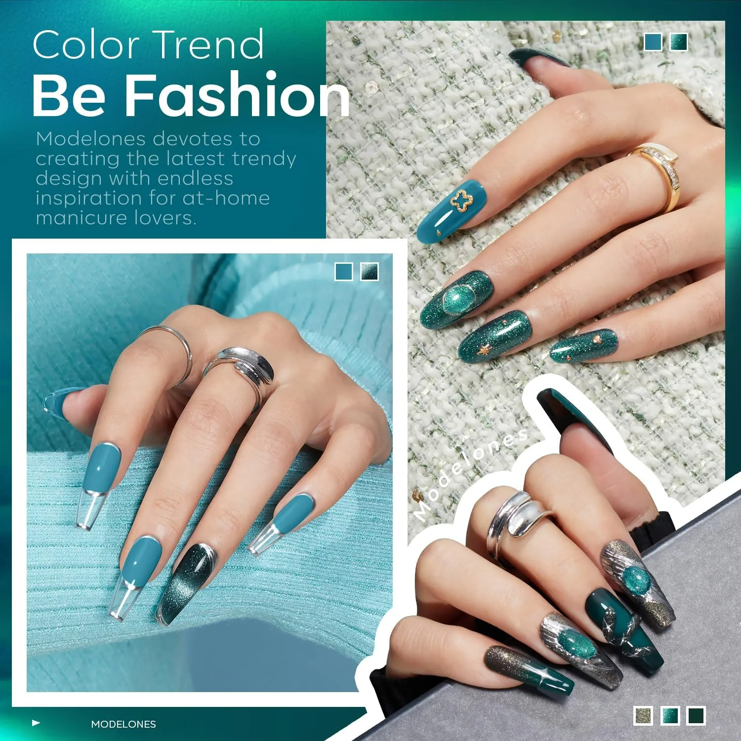 Гель-лак MODELONES Cat Eye, 6 кольорів, фото №3