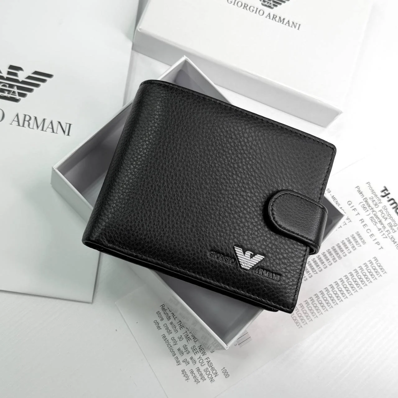 Чоловіче шкіряне портмоне Armani для документів, фото №1