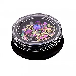 Стразы для ногтей, набор для украшения ногтей, блестки для ногтей, кристаллы для украшения ногтей, бриллиантовые наклейки (Фуксия) - Фото 1