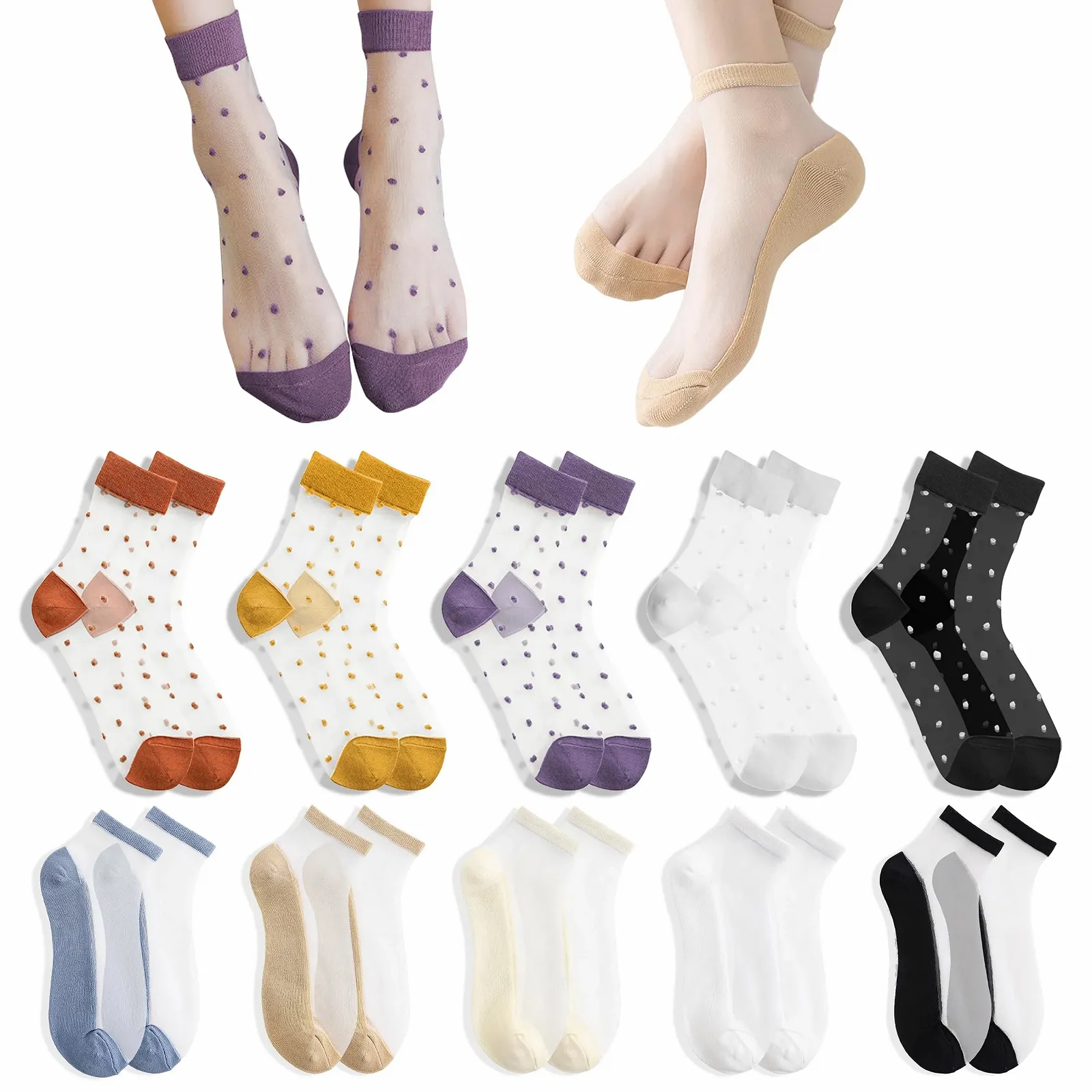 Жіночі прозорі шкарпетки Універсальний розмір, фото №1 Жіночі прозорі шкарпетки Універсальний розмір, фото №1