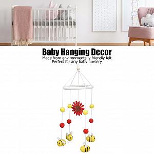 Мобіль Septpenta Baby Bed для підвішування Бук Фетр Безпечний Унісекс З соняшниками та бджолами synthetic.ua - Фото 1