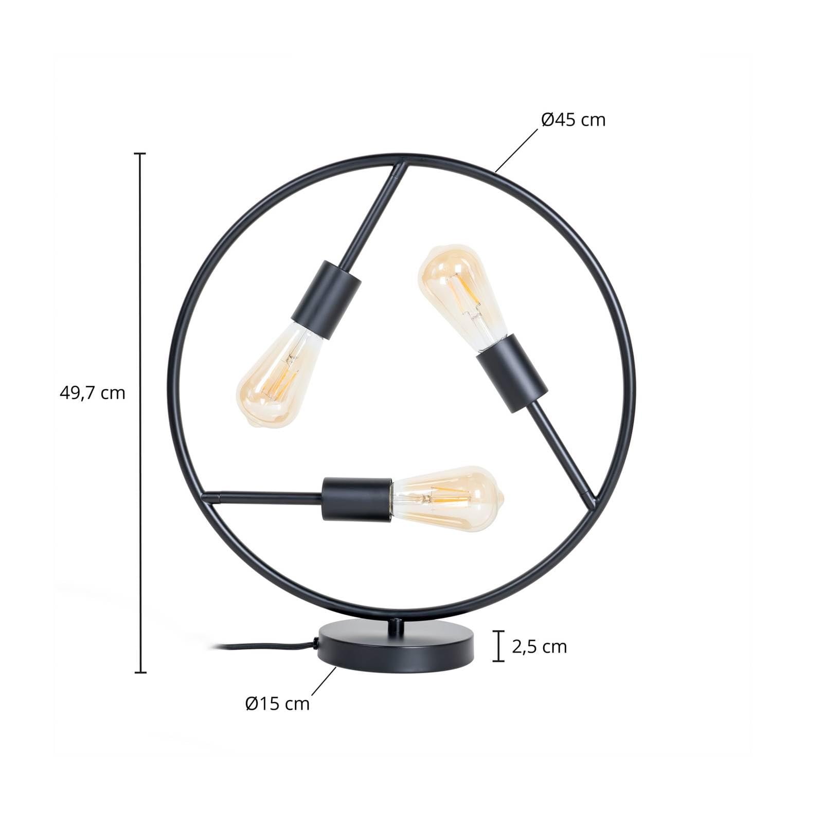 Настільна лампа Lucande Linnard дизайнерська модерн метал 3 лампи E27 чорна, фото №4