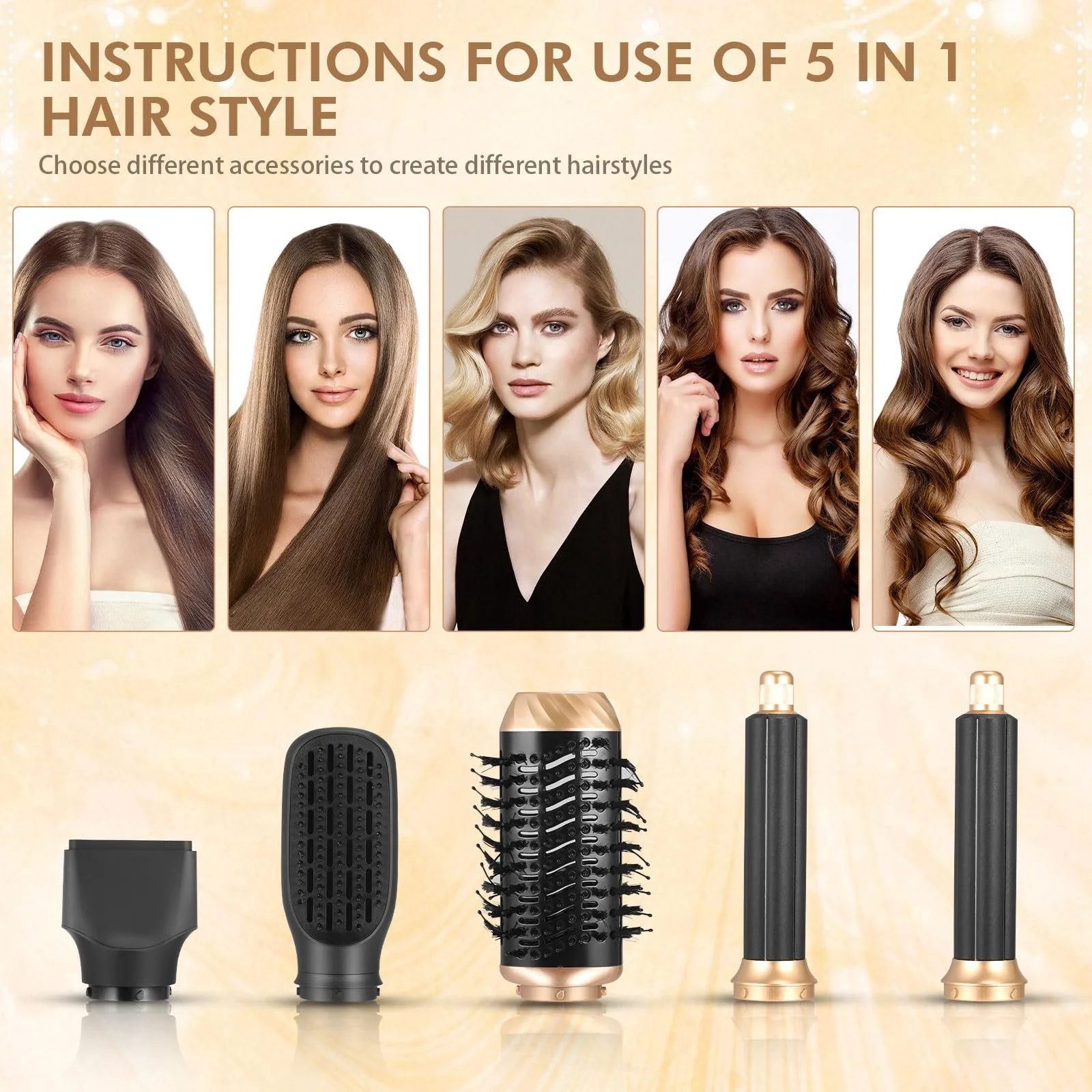 Стайлер 6 в 1 Aofesel Airstyler Фен-щітка 5 насадок Іонізація, фото №9 Стайлер 6 в 1 Aofesel Airstyler Фен-щітка 5 насадок Іонізація, фото №9