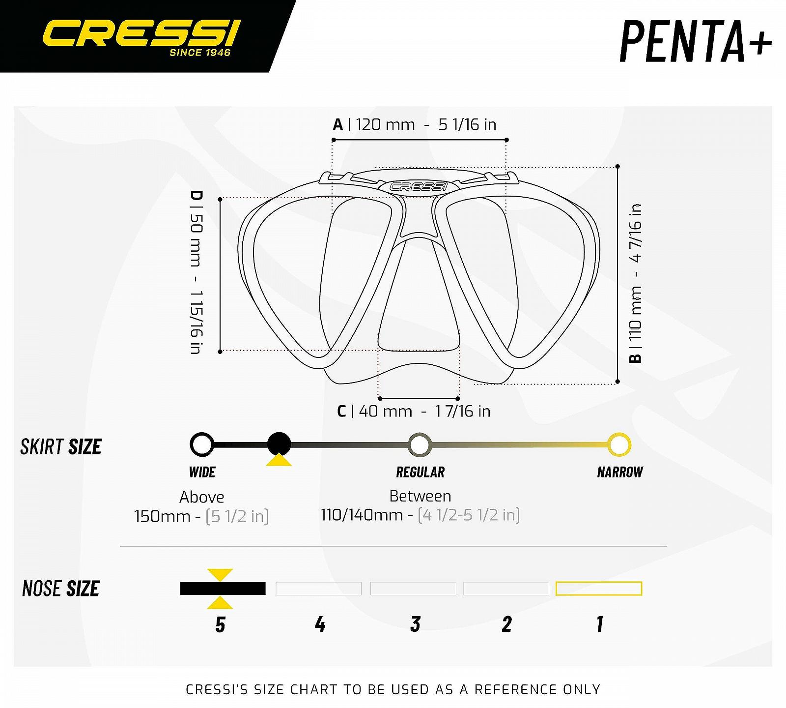 Маска для снорклінгу CRESSI Penta Unisex-Adult, фото №5