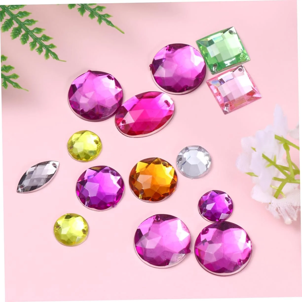 Стразы Квадратные круглые для ногтей, 100 шт, разноцветные, фото №8
