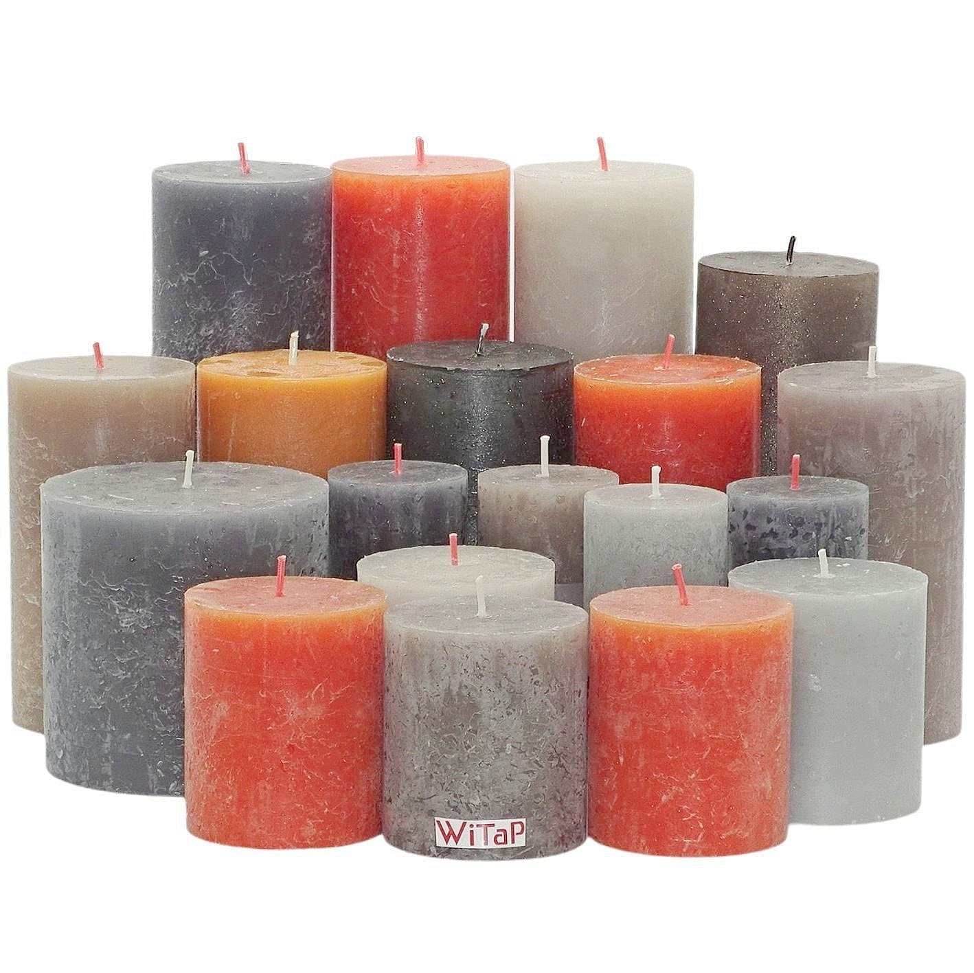 Свічки Pillar Rustic Набір Помаранчевий/Коричневий/Сірий 6 кг, фото №2