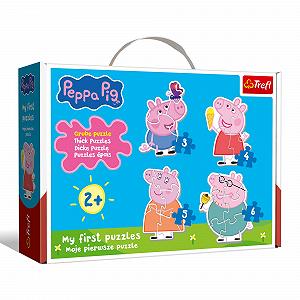 Пазлы Trefl Peppa Pig Peppa Pig with Friends 4 в 1 3-6 элементов для детей от 2 лет - Фото 1