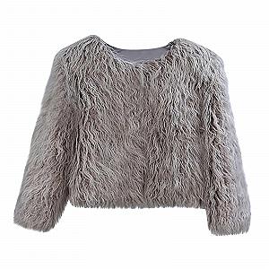 Жіноча коротка хутряна шуба зі штучного хутра - Фото 1