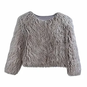 Жіноча коротка хутряна шуба зі штучного хутра - Фото 1